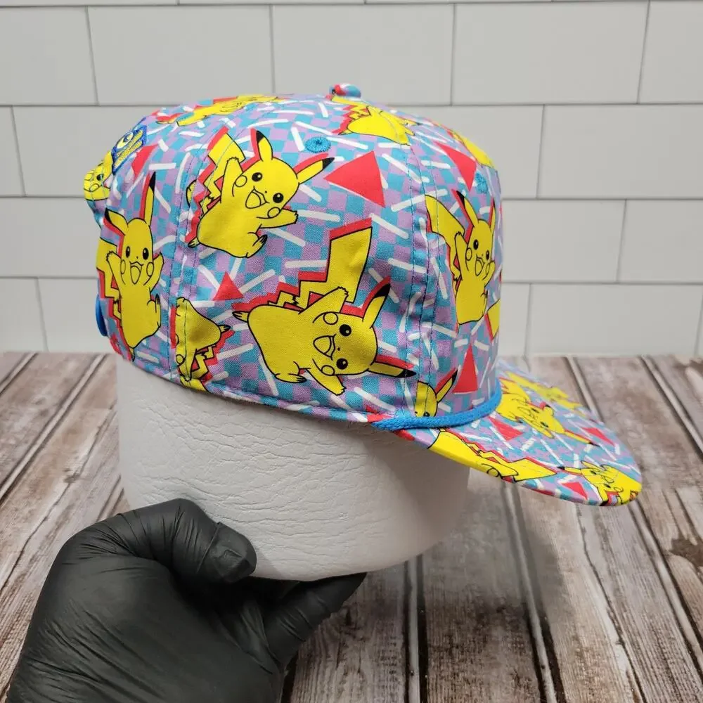 Pokemon Pikachu All Over Print Snapback Hat Nintendo 2015 Anime Gaming OSFA